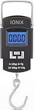 IONIX Weight Machine for Luggage, Wait Machine, Luggage Wighing Scale, Digital Weighing Scale, Bag Weighing Scale for Luggage, Electronic Portable Fishing Hook Type Digital LED Screen, 50 kg (Black)