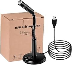 USB Microphone for PC – RGB Gaming & Streaming Mic with Noise Cancellation, Plug & Play USB Mic for Computer, Podcast, YouTube, Zoom & Recording