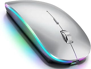 Offbeat Dash 2.4GHz Wireless + Bluetooth 5.1 +5.0 Mouse, Multi-Device Tripel Mode Type C Rechargeable Silent Click Buttons Wireless Bluetooth Mouse 3 Adjustable DPI, Works on 3 Devices (Silver)