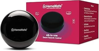 HomeMate Wi-Fi Smart IR Control Hub Compatible with Alexa, Google Home | All in One Infrared Remote for Smart Home Air Conditioner, Black