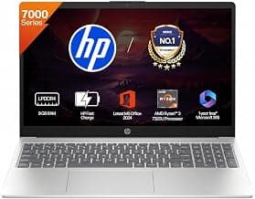 HP 15, AMD Ryzen 3 7320U (8GB LPDDR4, 512GB SSD) FHD, Micro-Edge, 15.6"/39.6cm, Win 11, M365 Basic(1yr), Office24, Silver, 1.59kg, fc0499AU, AMD Radeon Graphics, 1080p FHD Camera Laptop