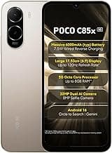 Poco C85x 5G Smartphone, Sunset Gold, 6.9 Inch Display, 32MP Dual AI Camera, 6300mAh Battery, 64GB Storage