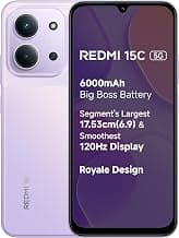 Redmi 15C 5G Prime Edition Dusk Purple 6GB + 128GB | Massive 6000mAh Battery | Segment's Largest 17.53cm Display Up to 120Hz | MediaTek Dimensity 6300 | 33W Fast Charging | 50MP AI Dual Camera