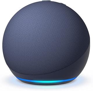 Amazon Echo Dot (5th Gen), smart speaker with Alexa+, vibrant sound, motion detection, temperature sensor, bluetooth, Blue