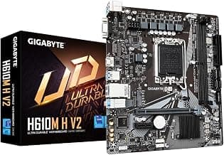 Gigabyte H610M H V2 Motherboard - Supports Intel Core 14th CPUs, 4+1+1 Hybrid Digital VRM, up to 5600MHz DDR5, 1xPCIe 3.0 M.2, GbE LAN, USB 3.2 Gen 1