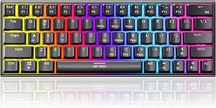 Ant Esports MK1200 Mini Wired Mechanical Gaming Keyboard with RGB Backlit Lighting and 60% Compact Form Factor - Red Switch