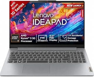 Lenovo IdeaPad Slim 3 Ryzen 3 30 15.6" (39.6cm) FHD Thin and Light Laptop (8GB RAM/512GB SSD/AMD Radeon 610M Graphics/Windows 11/Office 2024/Grey/1.6Kg), 82XQ01VYIN