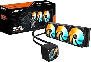 GIGABYTE GME 360 AIO Liquid CPU Cooler | 360mm Radiator | Triple ARGB Fans | Silent High-Performance Cooling | Intel & AMD Compatible | Anti-Leak Design | Black Edition