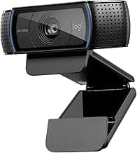 Logitech C920 HD Pro Webcam - 1080p, Optical, Full HD Streaming Camera for Widescreen Video Calling and Recording, Dual Microphones, Autofocus, Compatible with PC - Desktop Computer or Laptop - Black