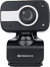 Zebronics Zeb-Crystal Clear Web Camera, 0.3 MP with USB with 3P Lens,Built-in Microphone,Auto White Balance,Night Vision and Manual Switch for LED (Black)