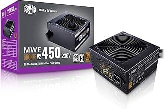 Cooler Master MWE 450 Bronze V2 Power Supply - Non-Modular | 80 Plus Bronze Certified | 120mm HDB Fan | DC-to-DC Circuit Design | ATX 2.52 Version | 450 Watt