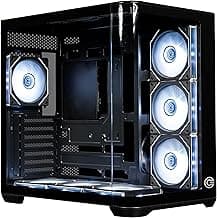 Circle Lucid Curve AX BTF Mid Tower | Gaming Cabinet - Black | Panoramic Curved Glass | Support ATX, M-ATX, ITX | Pre Installed 3X Front, 3X Bottom, 1X 120MM Infinity Mirror Fans